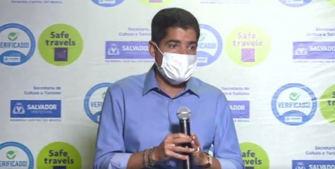 ACM Neto em entrevista coletiva. Foto - Reprodução / Redes Sociais