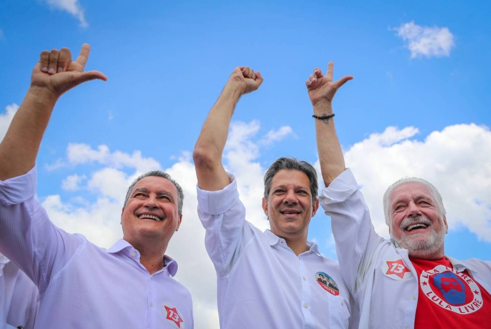 Rui Costa, Fernando Haddad e Jacques Wagner. Imagem - Divulgação - PT.
