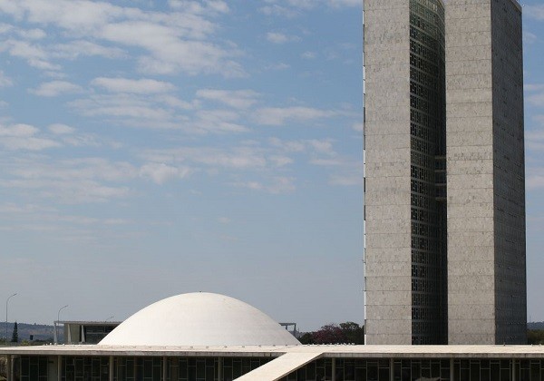 Palácio do Congresso Nacional na Esplanada dos Ministérios em Brasília