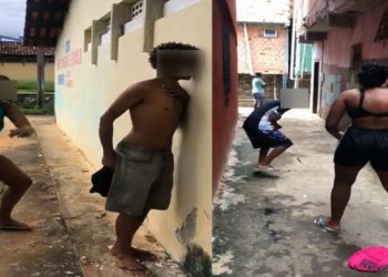 Vídeos! Mulher espanca soldados do CP em Cosme de Farias; entenda o caso