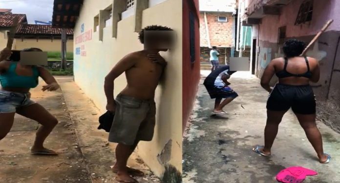 Vídeos! Mulher espanca soldados do CP em Cosme de Farias; entenda o caso