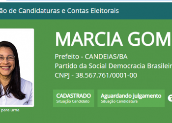 Candeias: Márcia Gomes é a segunda candidata com registro liberado pelo TRE, veja documentos