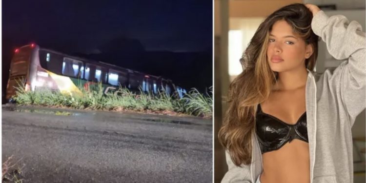 Ônibus de cantora Brisa Star e banda cai em ribanceira em rodovia no Ceará