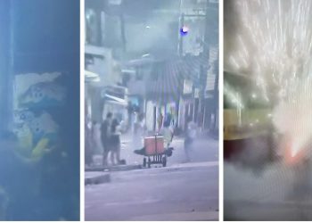 Homem é preso após jogar espada no carro da TV Bahia e na viatura da Rondesp