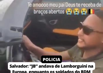 “JB” andava de Lamborguini na Europa, enquanto os soldados estavam na pista trocando tiros; veja vídeo
