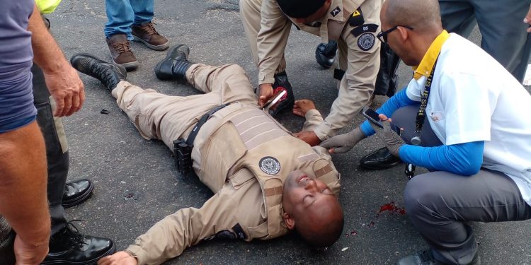 PM atropelado por ônibus no bairro da Calçada