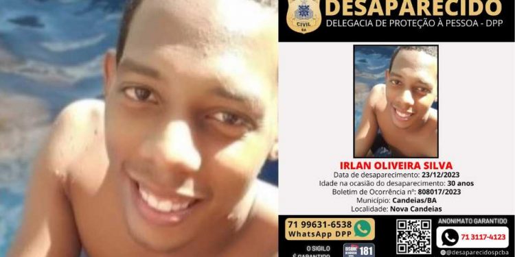 DESAPARECIDO: homem some após sair da residência de uma tia em Candeias