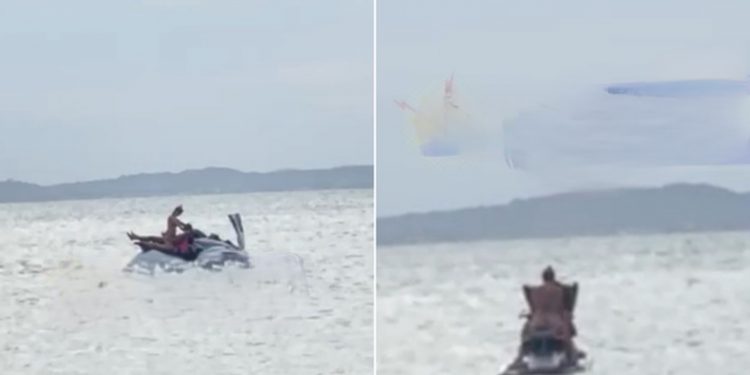 “NEM AÍ”: casal é gravado fazendo sexo em cima de jetski na Praia do Farol da Barra