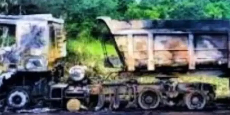 Homem bota fogo em caminhão na BR-324 e acaba preso