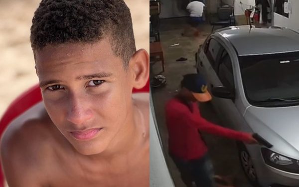Adolescente é assassinado dentro de barbearia na cidade de Camaçari; bandido foi flagrado pelas câmeras de segurança