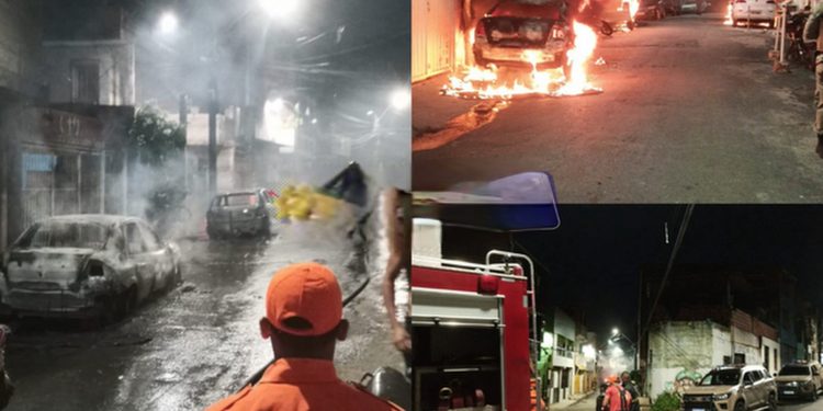 MADRUGADA DE TERROR: traficantes tocam fogo em 9 carros em Salvador