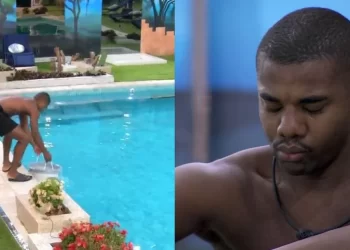 BBB 24: Davi é impedido de jogar água da piscina em Leidy e planeja vingança