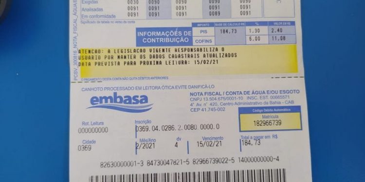 Conta de água vai ficar mais cara a partir de amanhã na Bahia