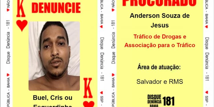 SSP atualiza ‘Baralho do Crime’ e inclui Buel líder do CV na lista dos criminosos mais procurados da Bahia