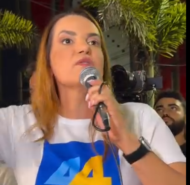 Sheila Lemos promete dar ‘uma surra’ nos adversários e se eleger “no 1° turno” ao afirmar estar elegível