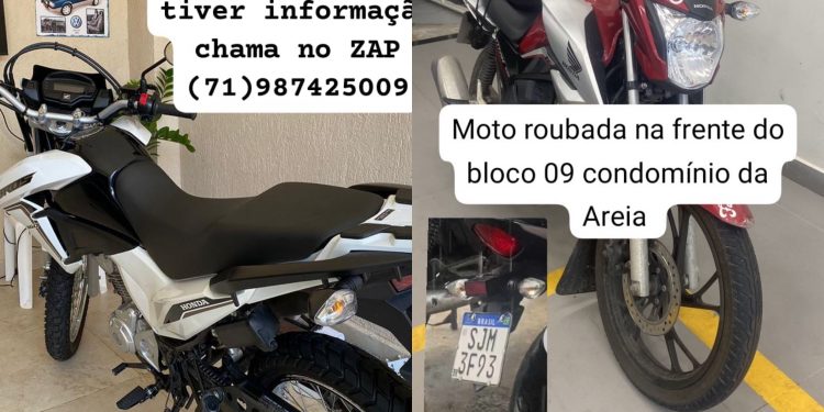 ELES VOLTARAM: duas motos furtadas em Candeias
