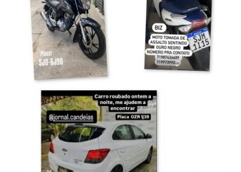 BANDIDOS FAZEM A LIMPA: Carro e duas motos são roubados em Candeias