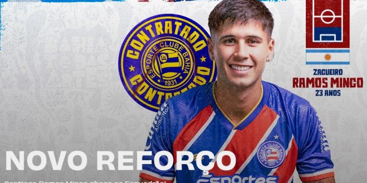 Bahia confirma a contratação do zagueiro Santiago Mingo, que assina contrato até 2029