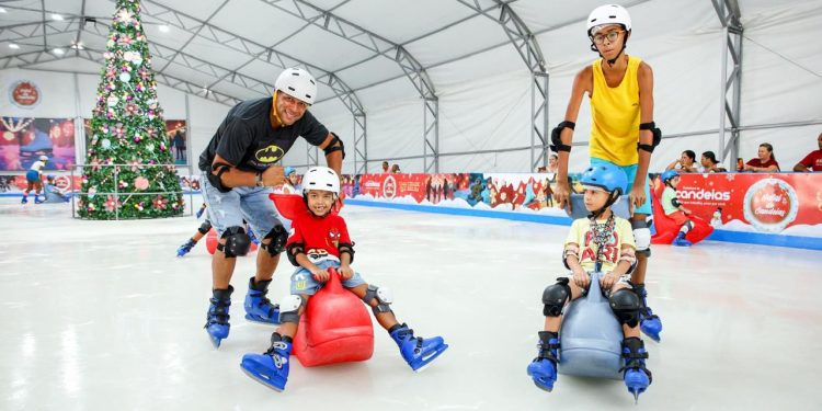 Em tarde de inclusão, crianças autistas vivem experiência de patinar no gelo