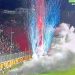 Fumaça vermelha, azul e branca chama atenção na abertura do jogo do Vitória: “O Bahia é o mundo”