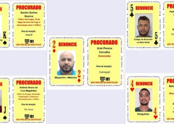 Baralho do Crime da SSP é atualizado com novos foragidos da Justiça; homicida e líder de facção estão entre os procurados