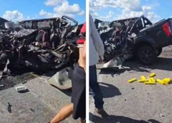 Homem que dirigia caminhonete carregada de maconha morre após bater contra um ônibus na Bahia