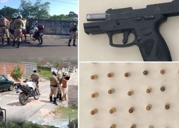 AÇÃO EM CANDEIAS: Homem corre para Saveiro e tenta escapar de motociclistas da PM