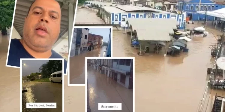 SANTO AMARO: Rio Subaé transborda e ruas ficam alagadas; prefeitura inicia força-tarefa