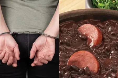 Mulher mata marido e cozinha órgão genital dentro do feijão