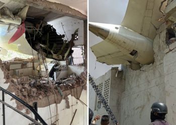 Cenário de destruição: veja como ficou o local após queda de avião na Índia