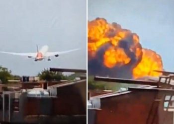 Avião com 242 pessoas a bordo cai após decolar na Índia