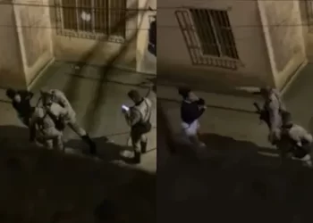 Vídeo: policial valentão é flagrado agredindo mulher com tapa no rosto em Feira de Santana