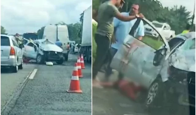 CANDEIAS: Batida entre carros resulta em morte de mulher na BR-324