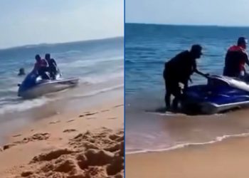 Jet ski atropela banhistas na praia da Boa Viagem, em Salvador