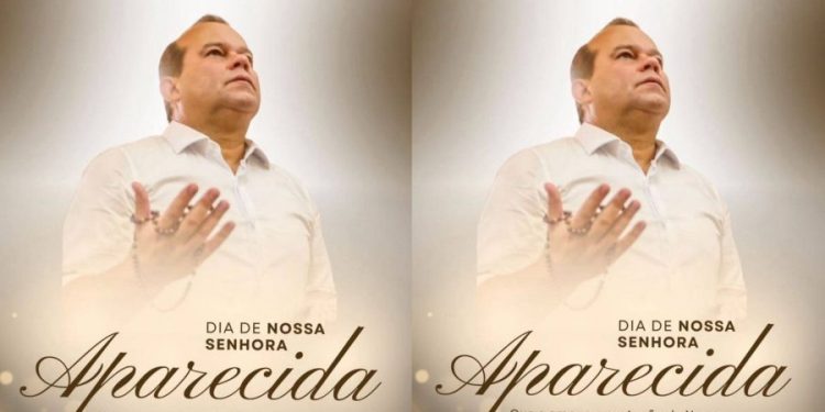 Geraldo Jr. comete gafe e se coloca no lugar de Nossa Senhora Aparecida