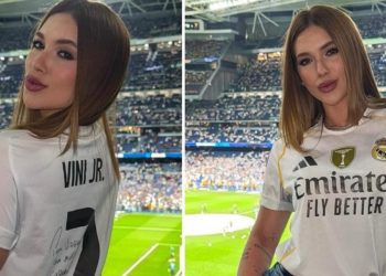 ASSUMIU? Virginia posa com camisa do Real Madrid com número e nome de Vinicius Jr. em partida