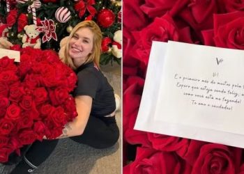 Vini Jr. surpreende Virginia com presente e carta romântica no primeiro mês de namoro