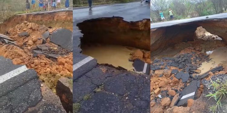 Trecho da BR-116 é liberado após cratera se abrir no interior da BA